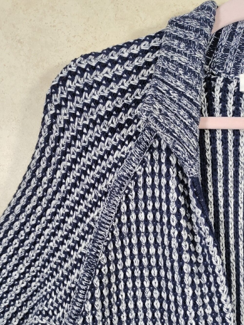 J154 GAP Navy & White Striped Hooded Toggle Cardigan Coat XL - Picture 6 of 11
